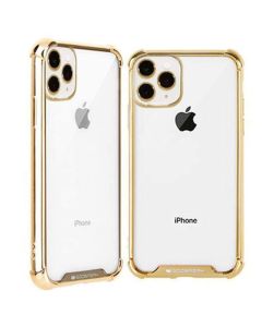 Mercury Transparent Wonder Protective Case Cover With Metal Plating For iPhone 11 - Gold