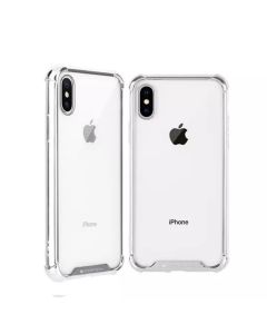 Mercury Transparent Wonder Protective Case Cover With Metal Plating For iPhone XS Max - Silver