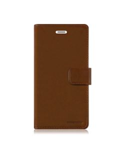 Mercury Blue Moon Diary Wallet Leather Case Cover For iPhone 14 Pro Max-Brown