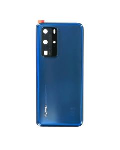 Huawei P40 Pro Back Glass Cover With Camera Lens-Deepsea Blue