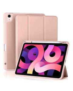 iPad Pro 11 2018/2020/2021/Air 4/ Air 5 Smart Fold Case Cover with Pencil Holder-Rose Gold