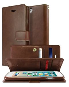 Mercury Mansoor Diary Wallet Leather Flip Case Cover For iPhone 7 Plus/ 8 Plus-Brown