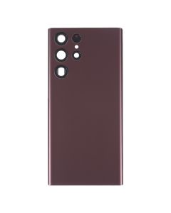 Galaxy S22 Ultra 5G Back Glass Cover With Camera Lens-Burgundy