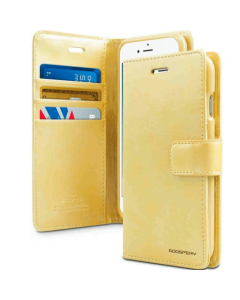 Mercury Blue Moon Diary Wallet Leather Case Cover For iPhone 12 Pro Max - Gold